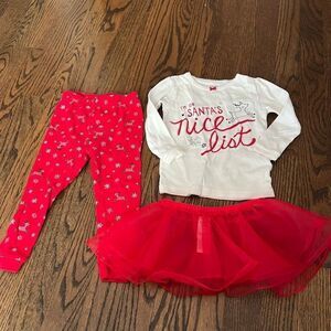 Carter’s Santa’s Nice List Three Piece Pajama Set for Toddler Girl - 18 months